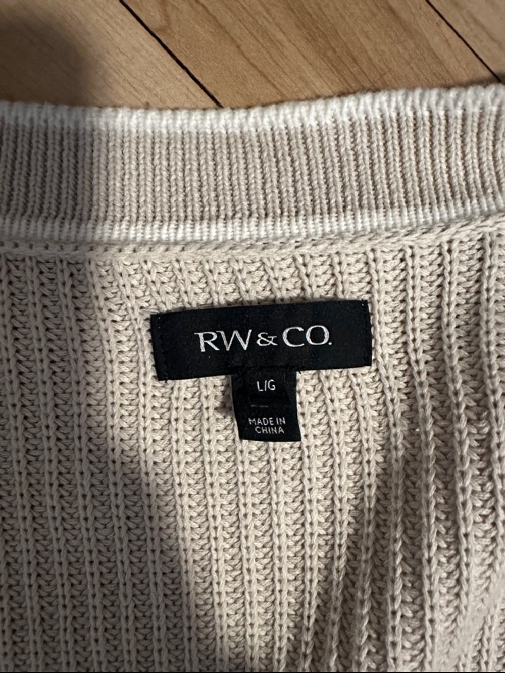 RW&CO. Cream Ribbed Knit Sweater - Picture 2 of 4